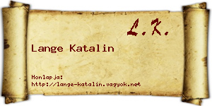 Lange Katalin névjegykártya